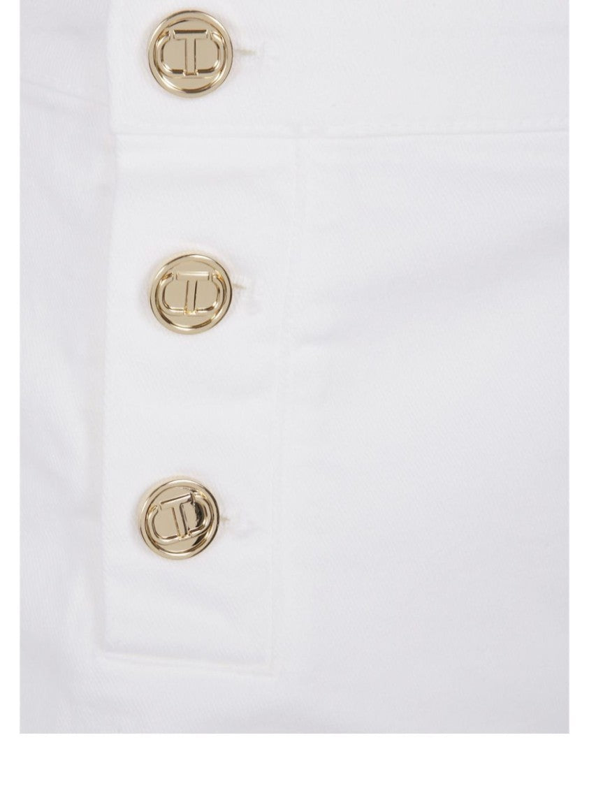 Twin-Set High-Waisted Wide Leg Jeans