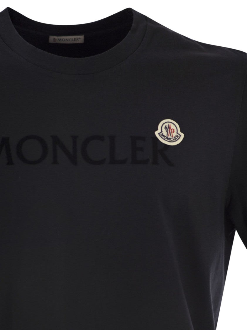 Moncler T-Shirt With Flocked Cotton Logo