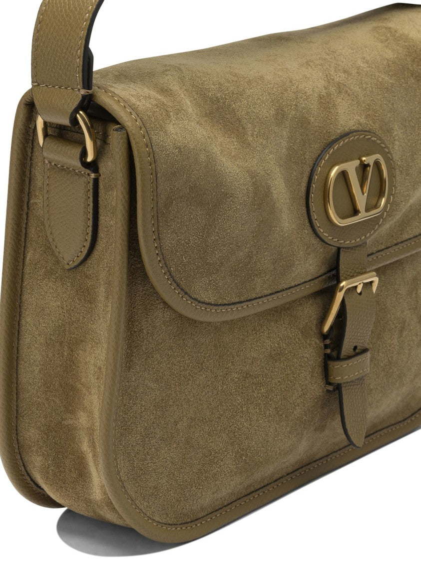 Valentino Garavani Medium Green Calf Leather Crossbody Bag With Gold-Tone Hardware
