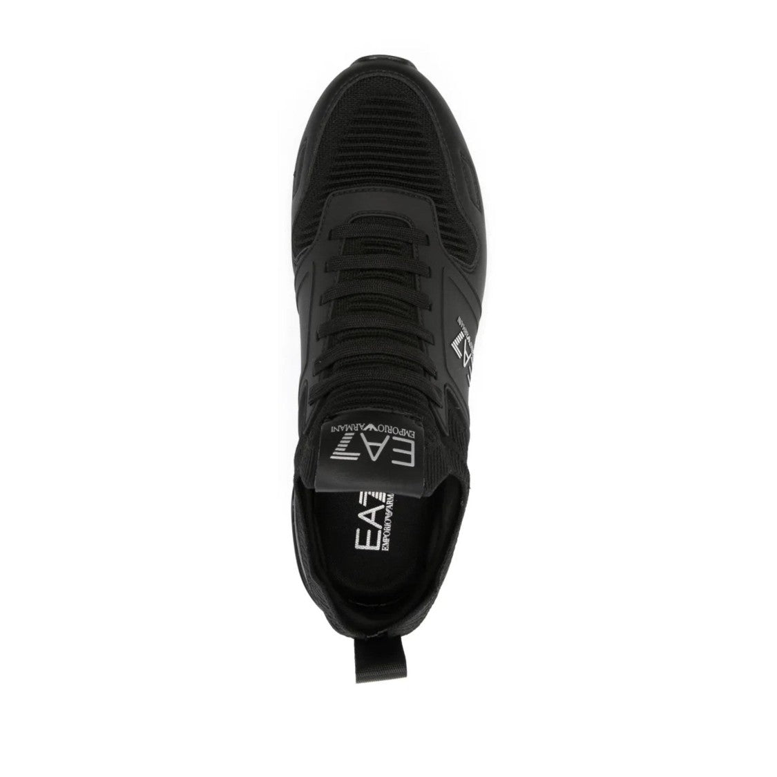 Ea7 Emporio Armani Black Sophisticated Textured Sole Sneakers