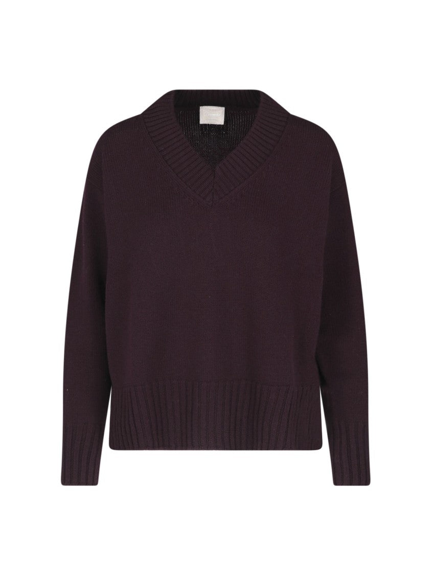 Drumohr Brown Merino Wool V-Neck Sweater