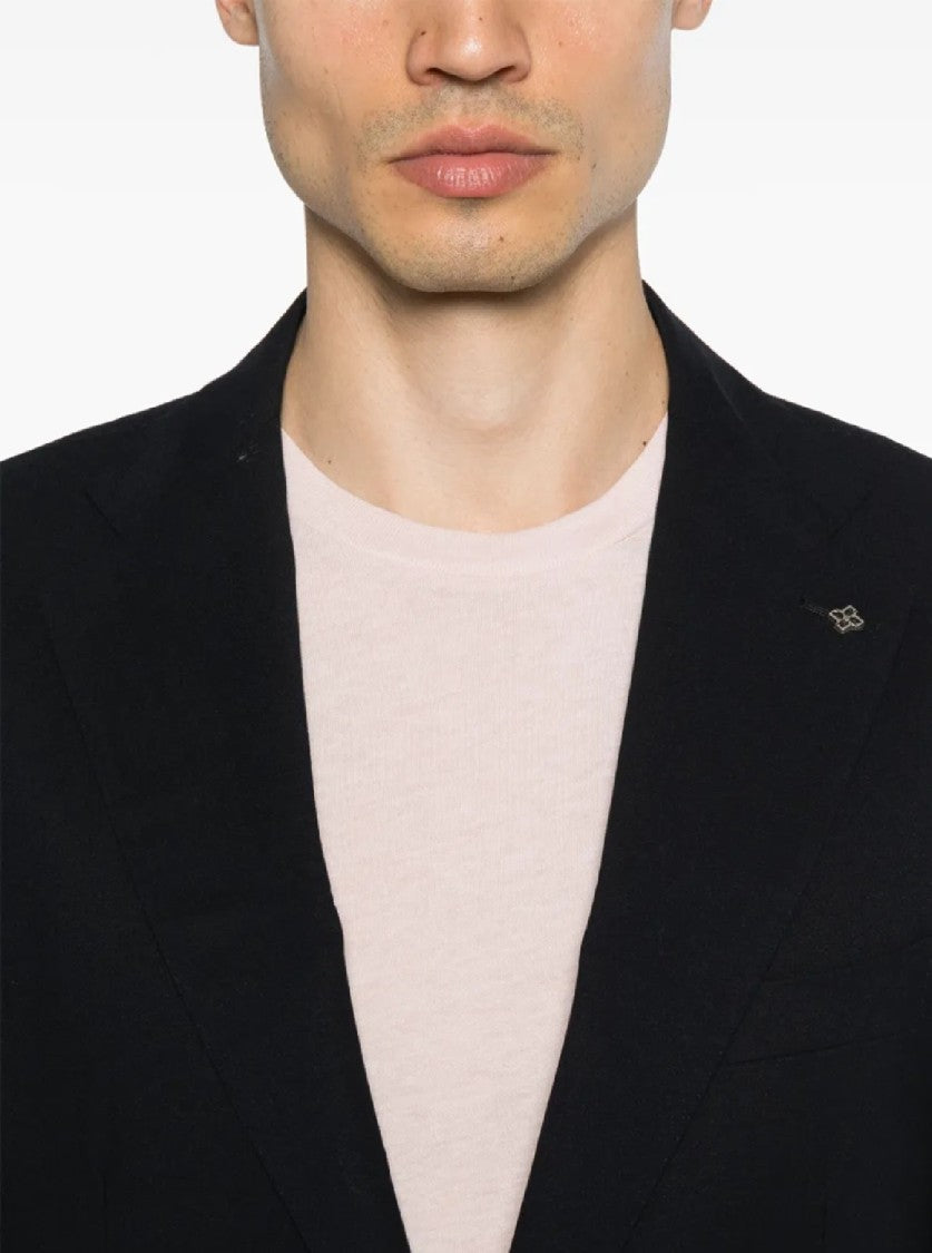 Tagliatore Classic Tailored Black Suit With Notched Lapels