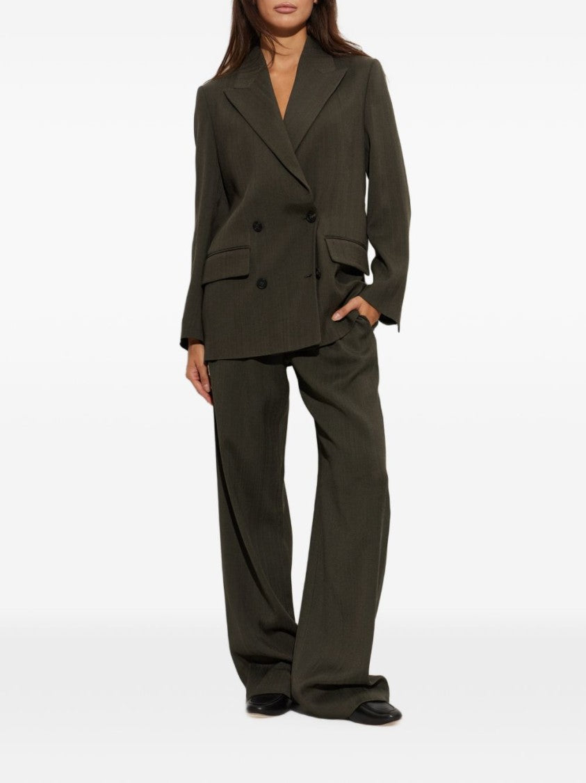 Golden Goose Double-Breasted Flap Pocket Olive Blazer