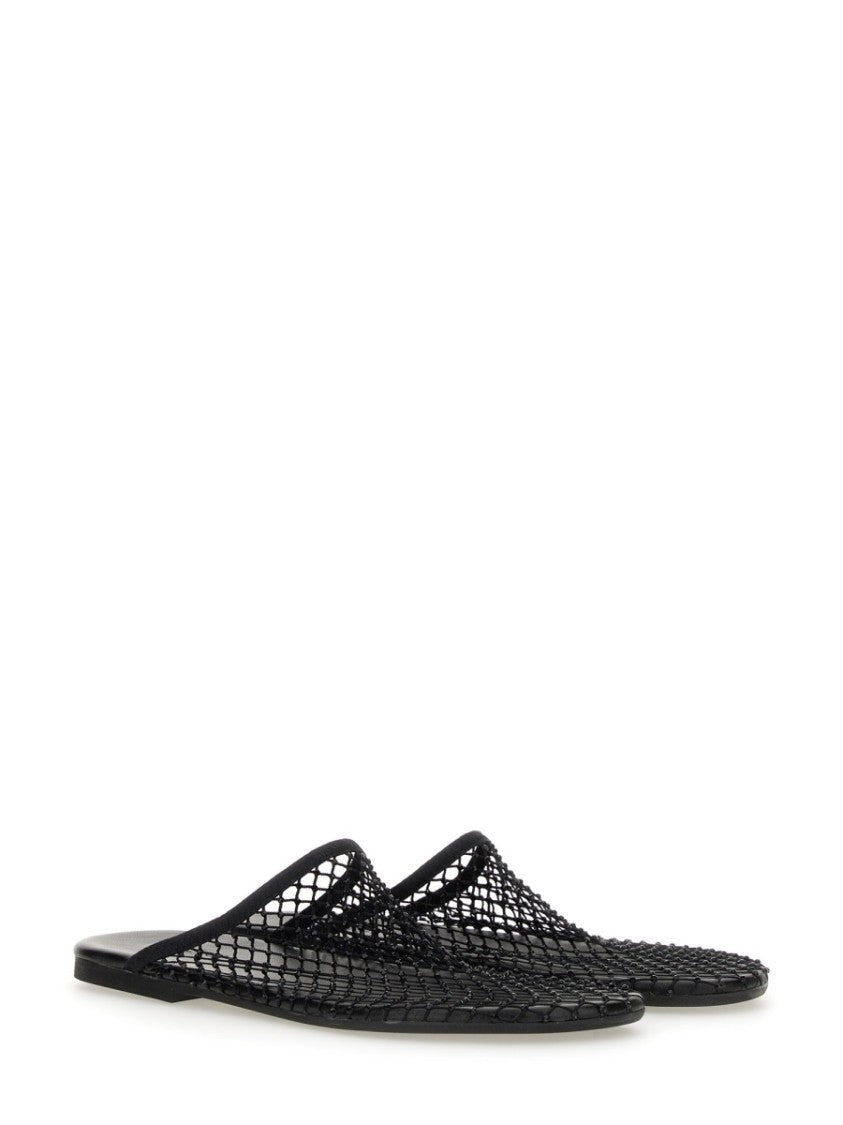 Alysi Black Mesh Slip-On Sabot In Mesh