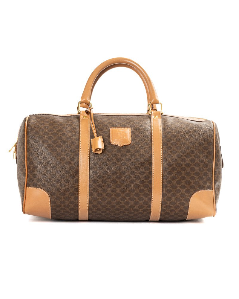 Celine Medium Macadame Canvas Travel Bag - Brown
