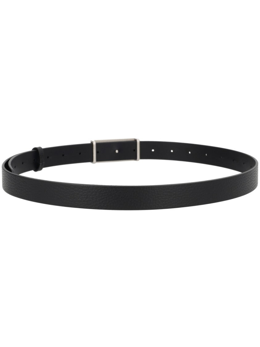 Mm6 By Maison Margiela Numeric Textured Leather Narrow Belt
