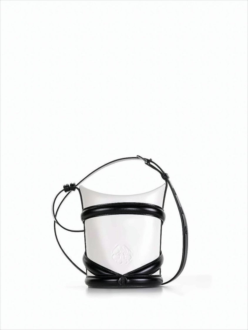 Alexander Mcqueen Structured Bucket Crossbody Bag With Contrasting Straps