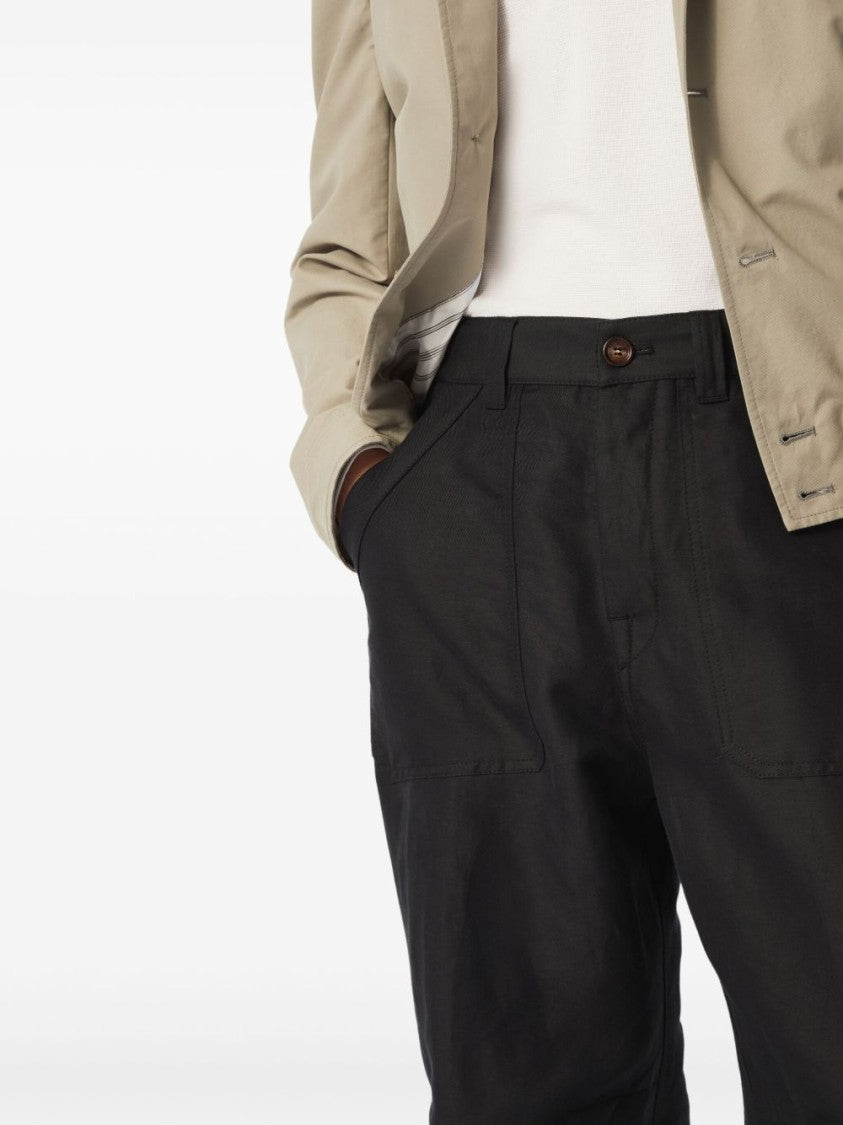 Brunello Cucinelli Sleek Black Trousers With Concealed Fastening