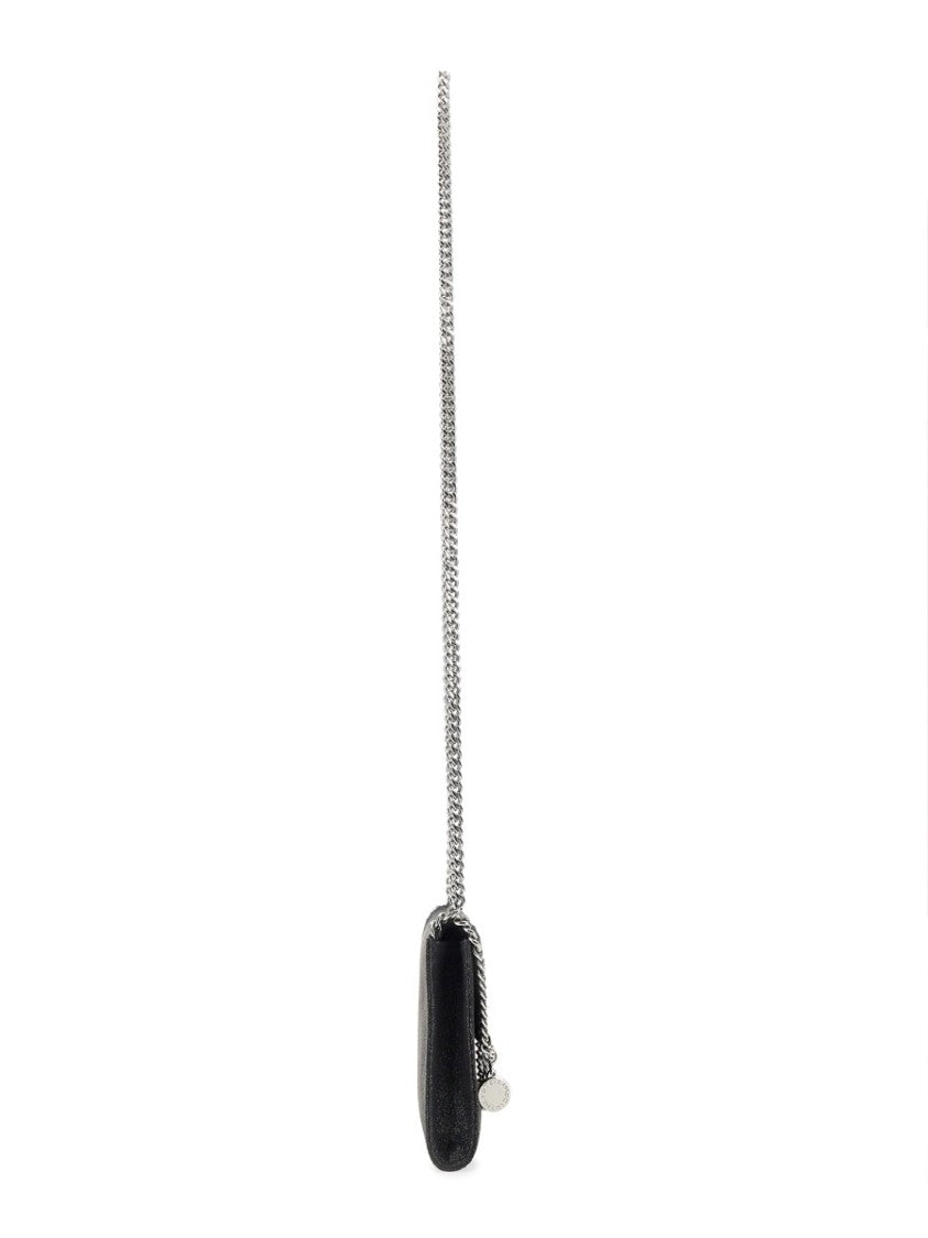 Stella Mccartney Black Textured Mini Chain Shoulder Bag