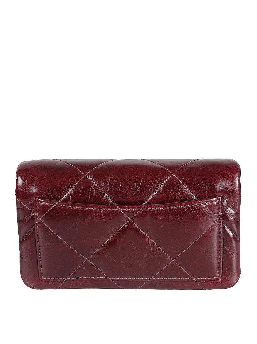 Tory Burch Quilted Burgundy Leather Shoulder Bag With Chain-Link Strap