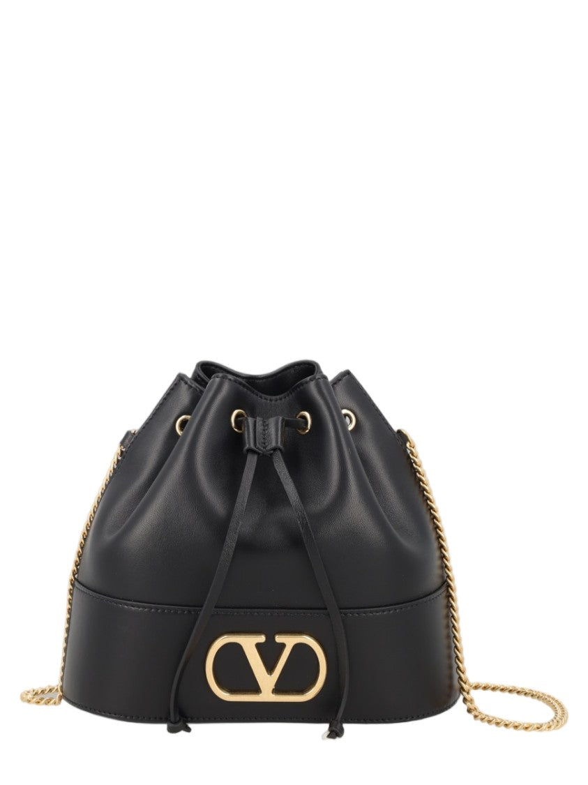 Valentino Garavani Mini Bucket Bag With Signature Logo And Chain Strap