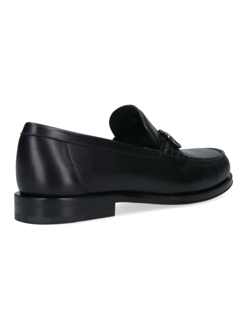 Ferragamo Smooth Leather Moccasin Toe Shoes With Polished Finish