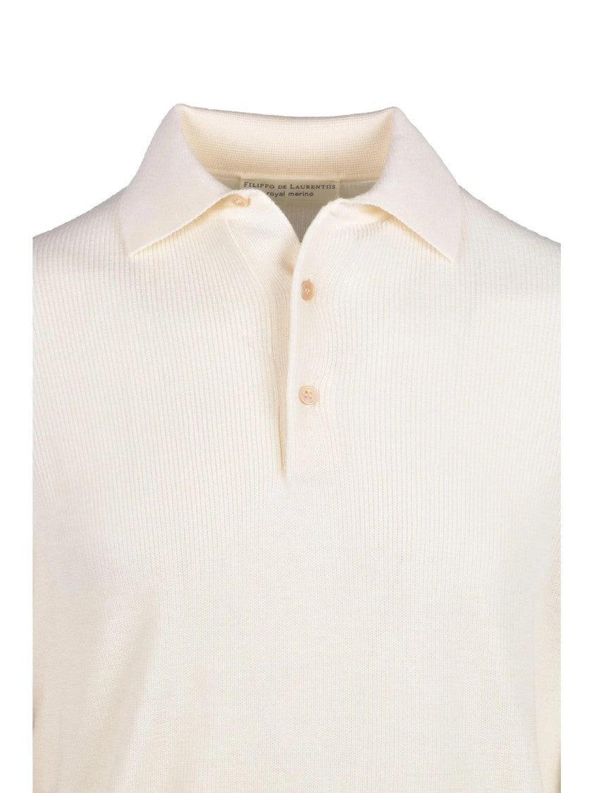 Filippo De Laurentiis Merino Wool Sweater With Classic Polo Collar