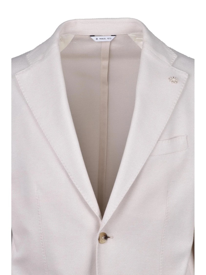 Manuel Ritz Round Cotton Jacket With Front Button Closure