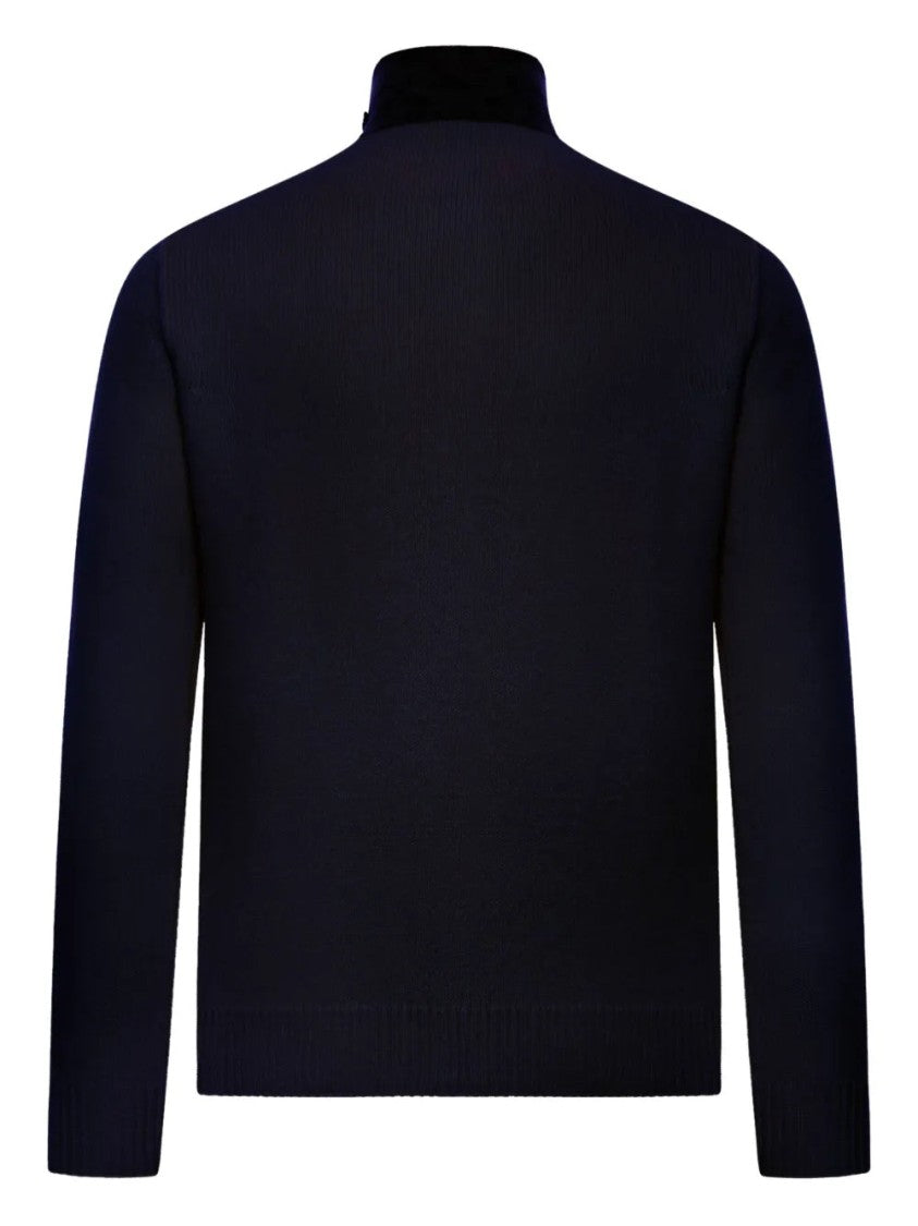 Stone Island High-Neck Wool Cardigan