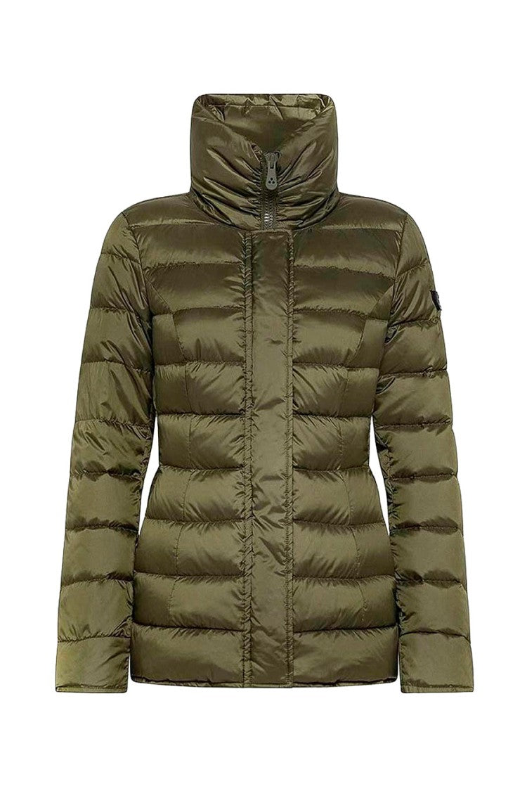Peuterey Olive Green Funnel-Collar Quilted Polyester Puffer Jacket
