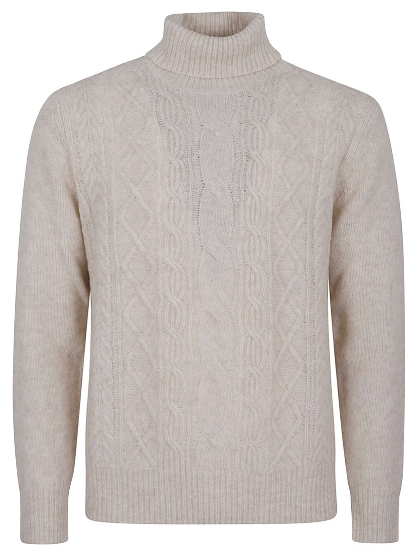 Ballantyne Aran Cable Stitch Wool Blend Sweater