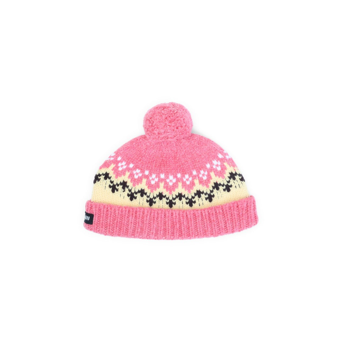 Miu Miu Knitted Pink Wool Hat With Pom-Pom