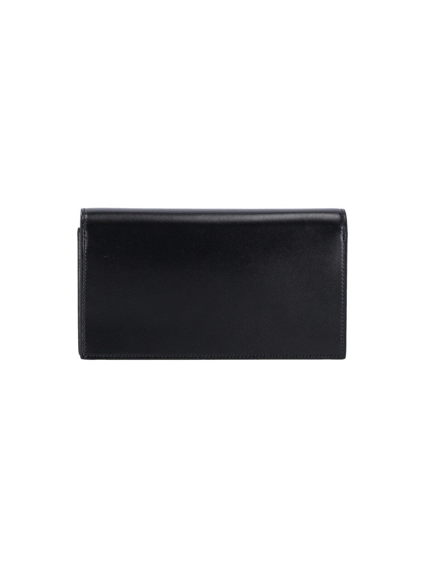Ferragamo Black Mini Gancini Brushed Leather Bag