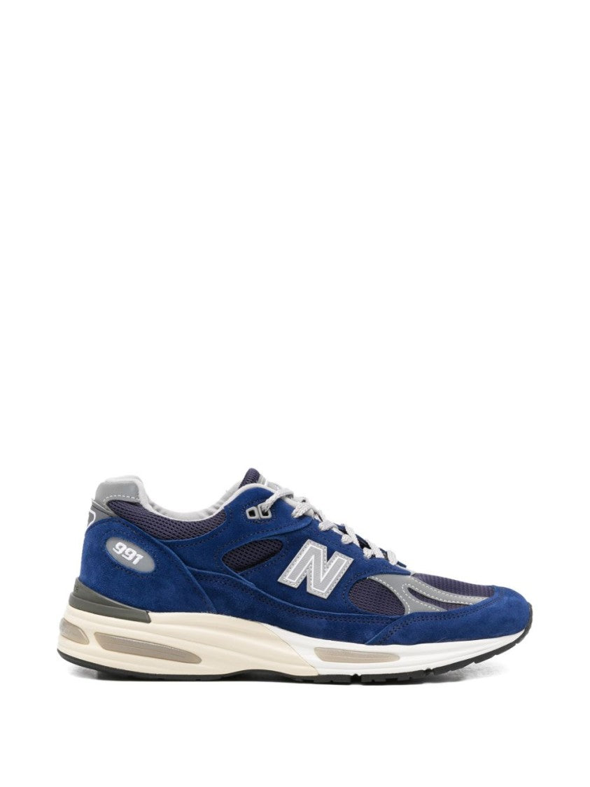 New Balance Blue 991V2 Suede Layered Cushioning Sneakers
