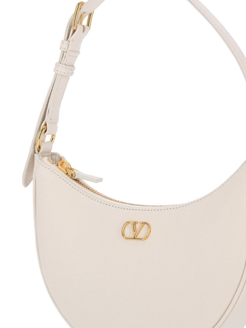 Valentino Garavani White Leather "Vlogo Signature" Mini Hobo Bag