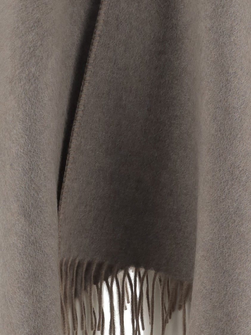 Alonpi Reversible Cashmere Cape With Frayed Hem