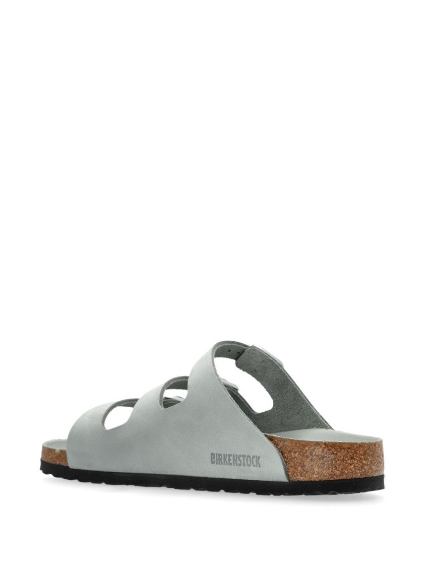 Birkenstock Green Leather Sandals With Adjustable Straps