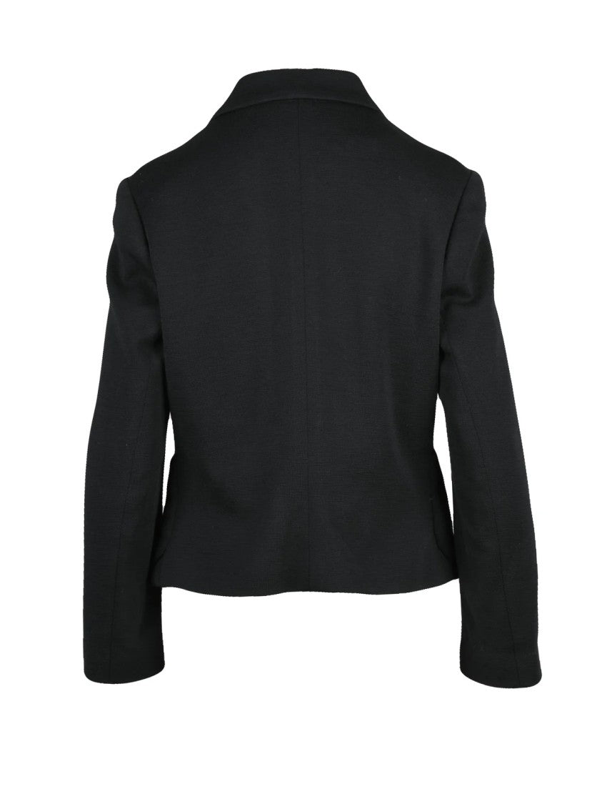 Comme Des Garçons Black Wool Button Knit Blazer