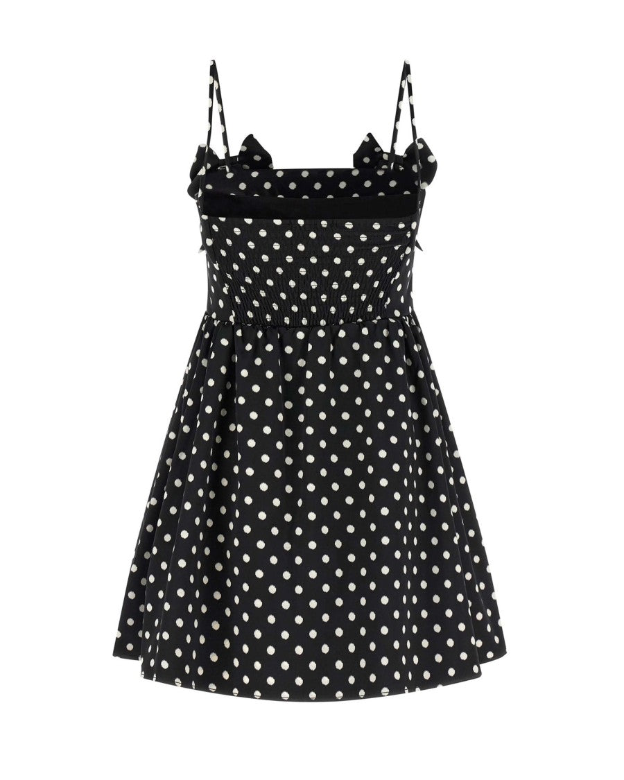 Ganni Abito Polka-Dot Satin Black