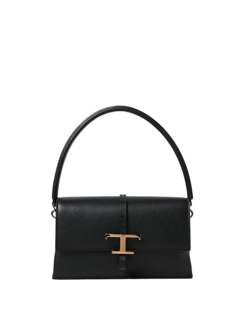 Tod's Structured Black Calf Leather Tote Bag