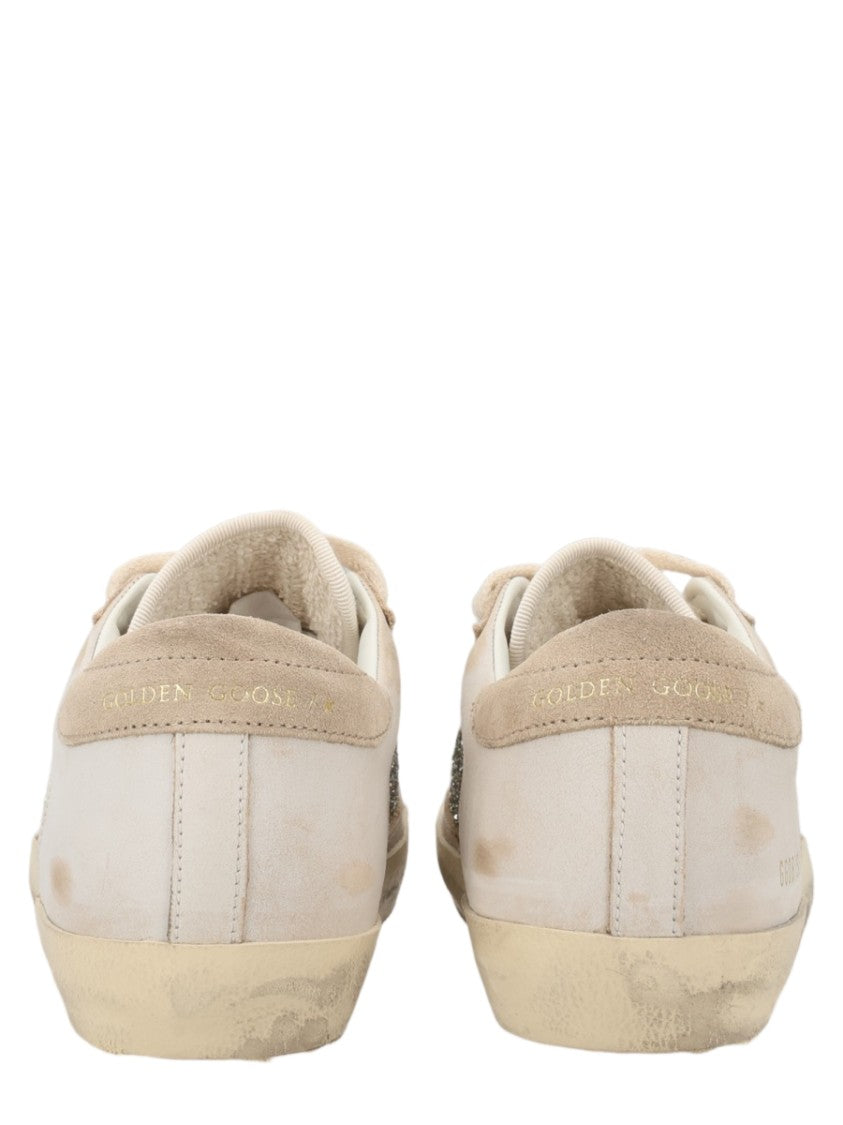 Golden Goose Super Star Low-Top Glitter Star Leather Sneakers