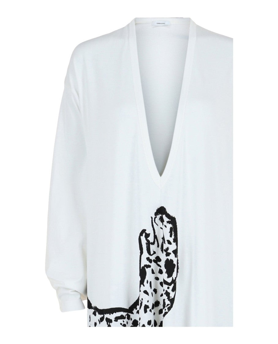 Ferragamo V-Neck Oversized Maxi Dress