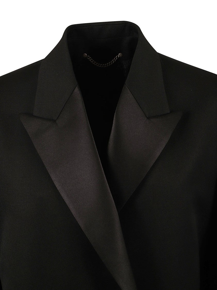 Golden Goose Double-Breasted Black Jacket With Satin Lapel