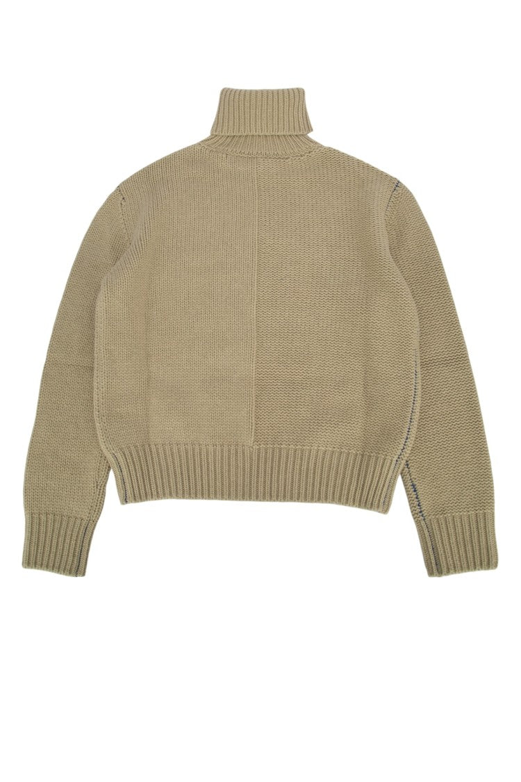 Burberry High Neck Cashmere Sweater With Textured Knit