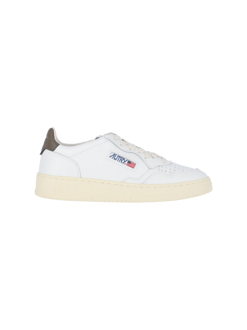 Autry White Low-Top Perforated Leather Sneakers