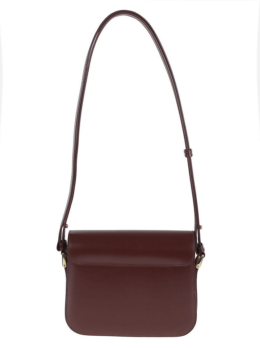A.P.C. Mini Brown Calfskin Leather Bag With Gold Accents