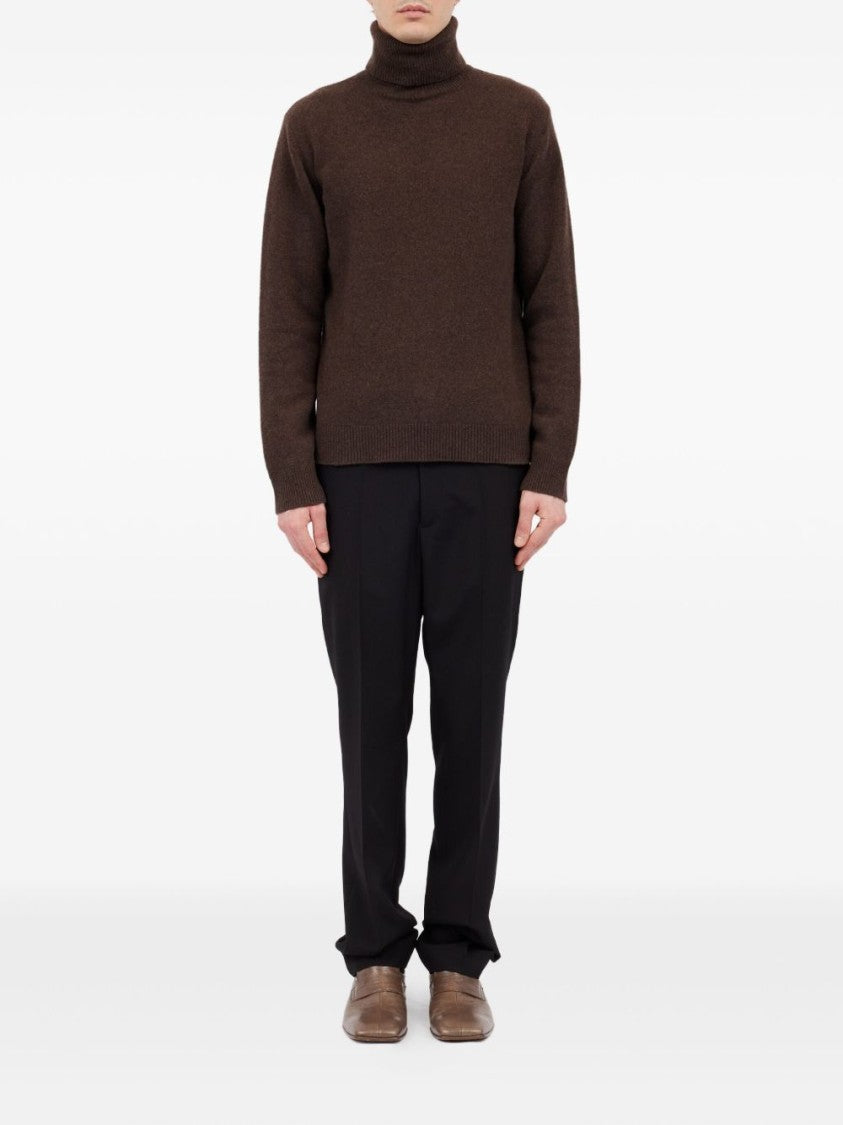 Mm6 By Maison Margiela Relaxed Fit Turtleneck Sweater With Ribbed Detailing