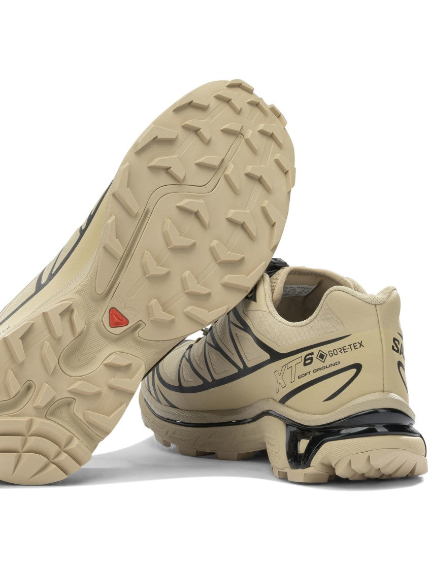 Salomon Beige Fabric And Rubber Sneakers