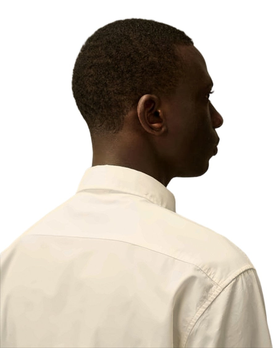 C.P. Company Minimalist White Long-Sleeve Shirt With Distinctive Patch