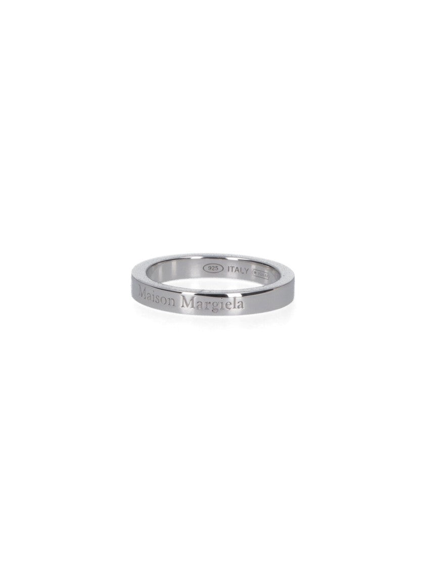 Maison Margiela Circular Engraved Ring In 92.5% Silver