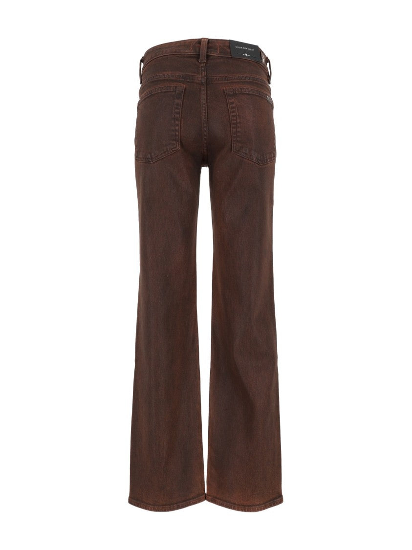 7 For All Mankind Calie Straight Vintage Coated Jeans