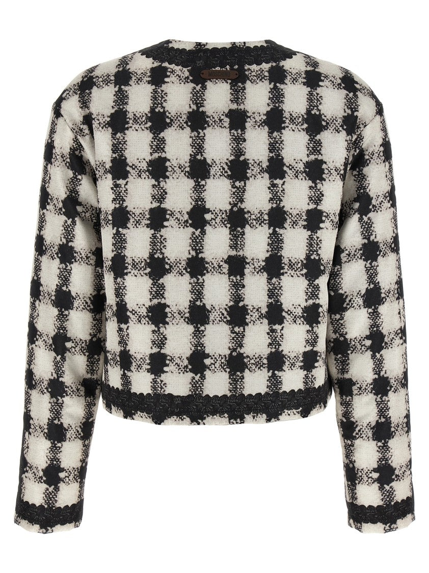Moschino Short Jacket With All-Over Texture Print