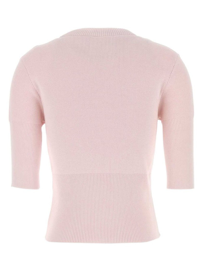 Givenchy Powder Pink Crew Neck Short Sweater