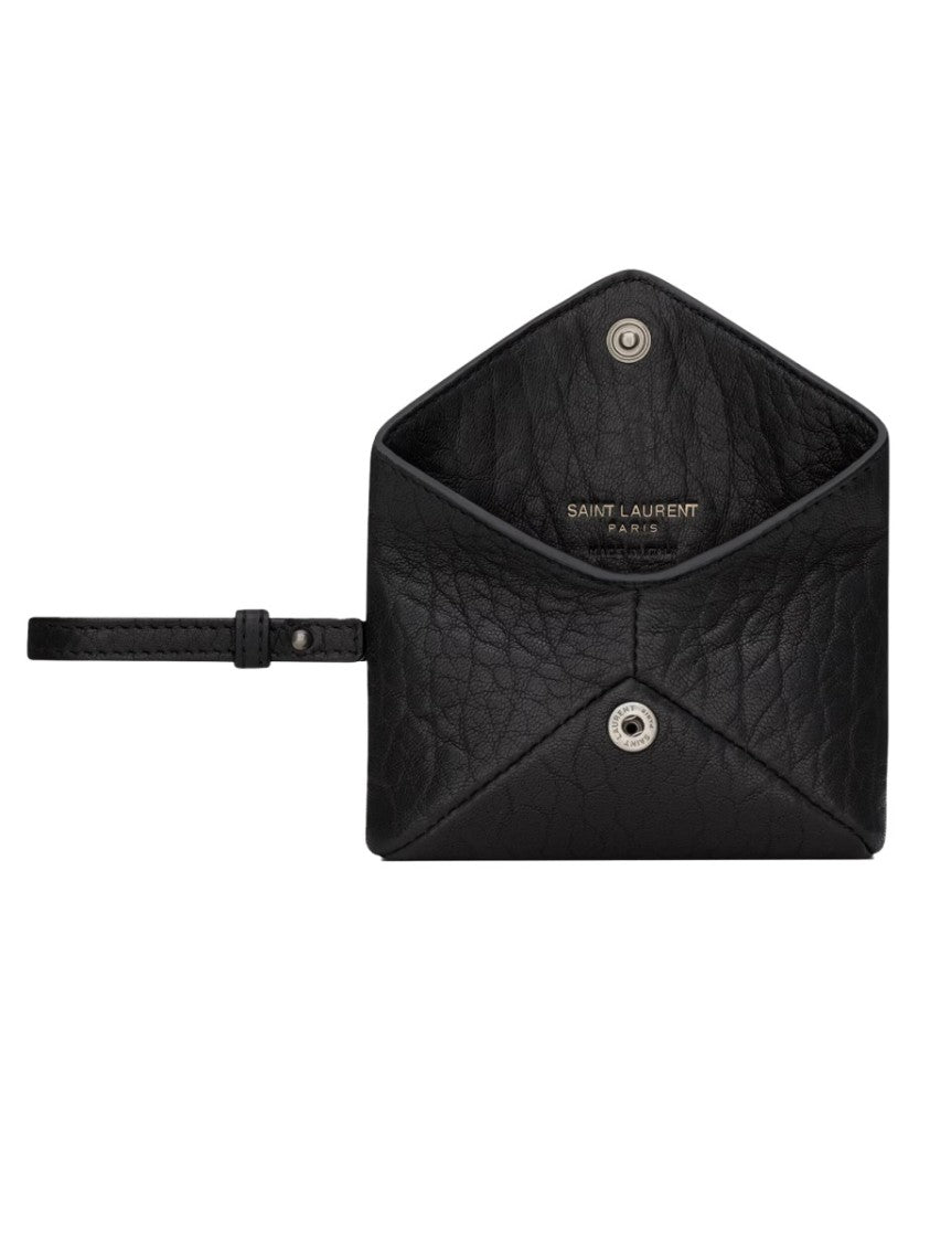Saint Laurent Textured Black Lambskin Wallet