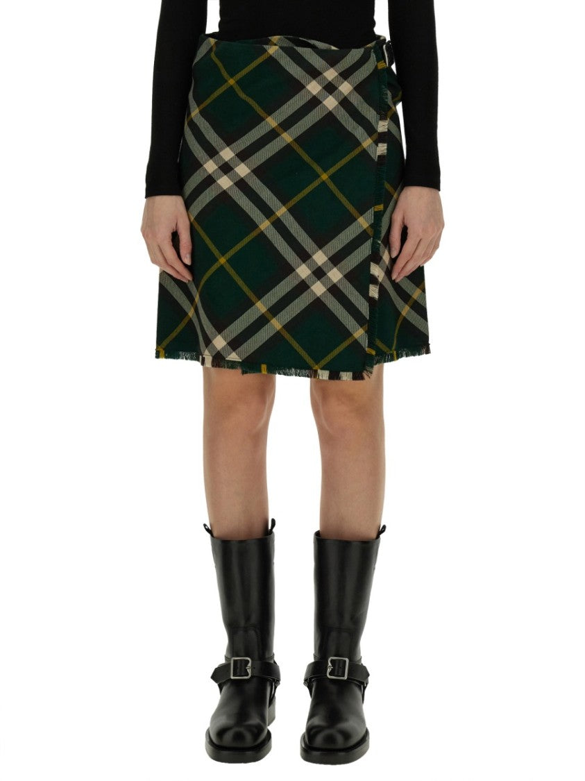 Burberry Plaid Wool Mini Skirt