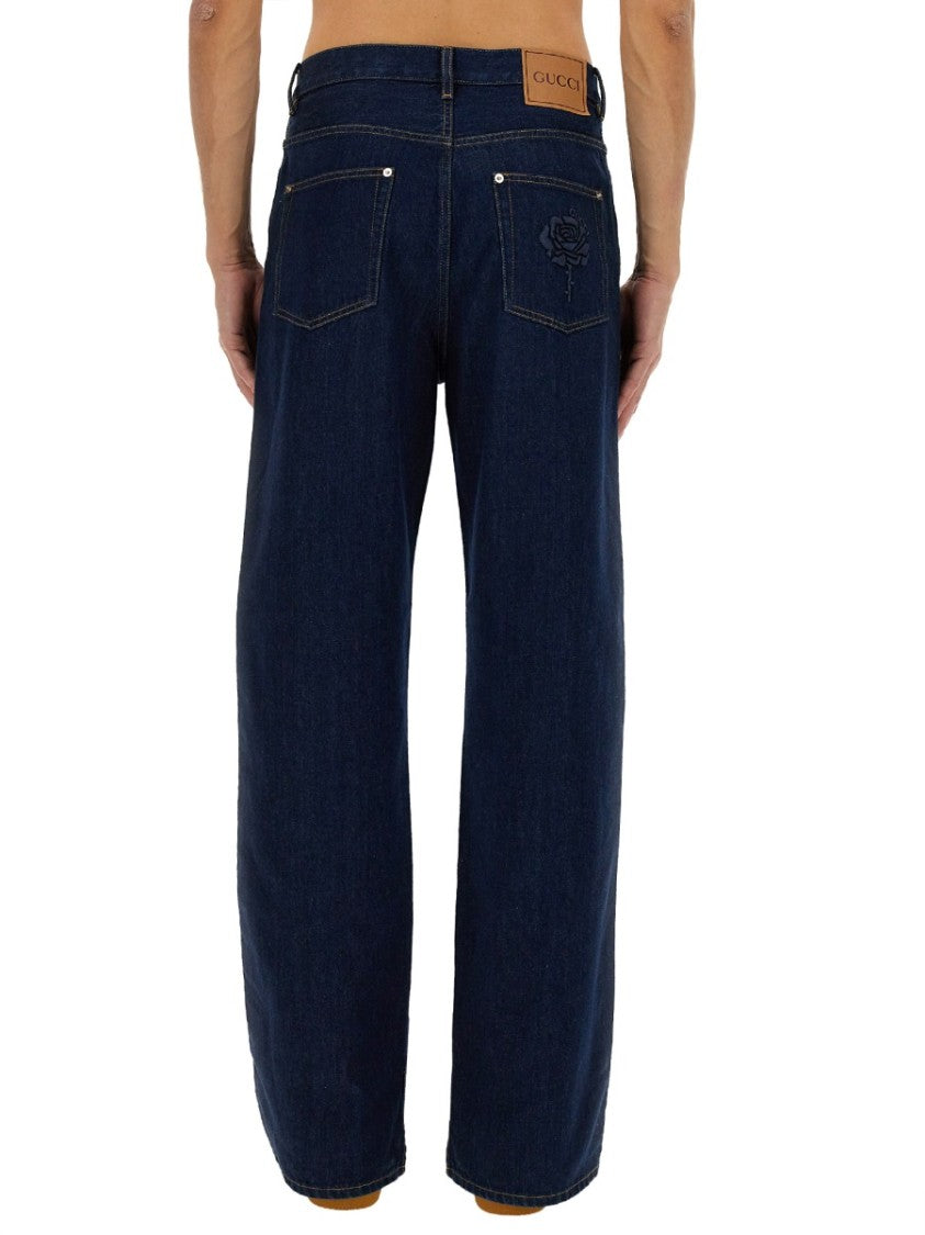 Gucci Straight-Leg Denim Pants With Five-Pocket Design