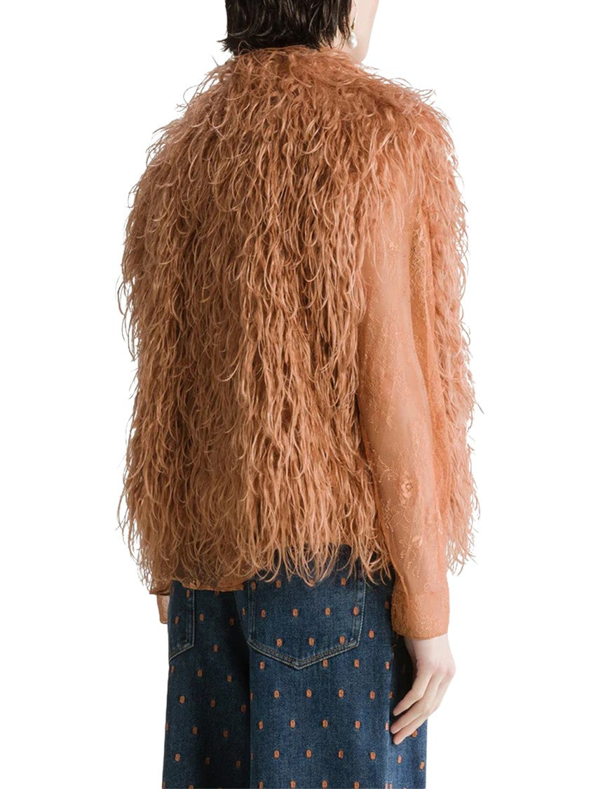 Forte Forte Eco Mongolia Orange Faux Fur Vest