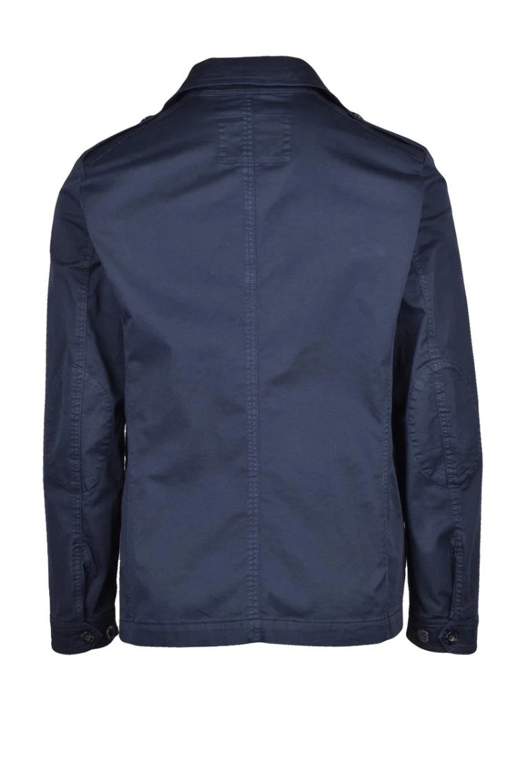 Officina 36 Men's Cotton Stretch Overcoat - Blue