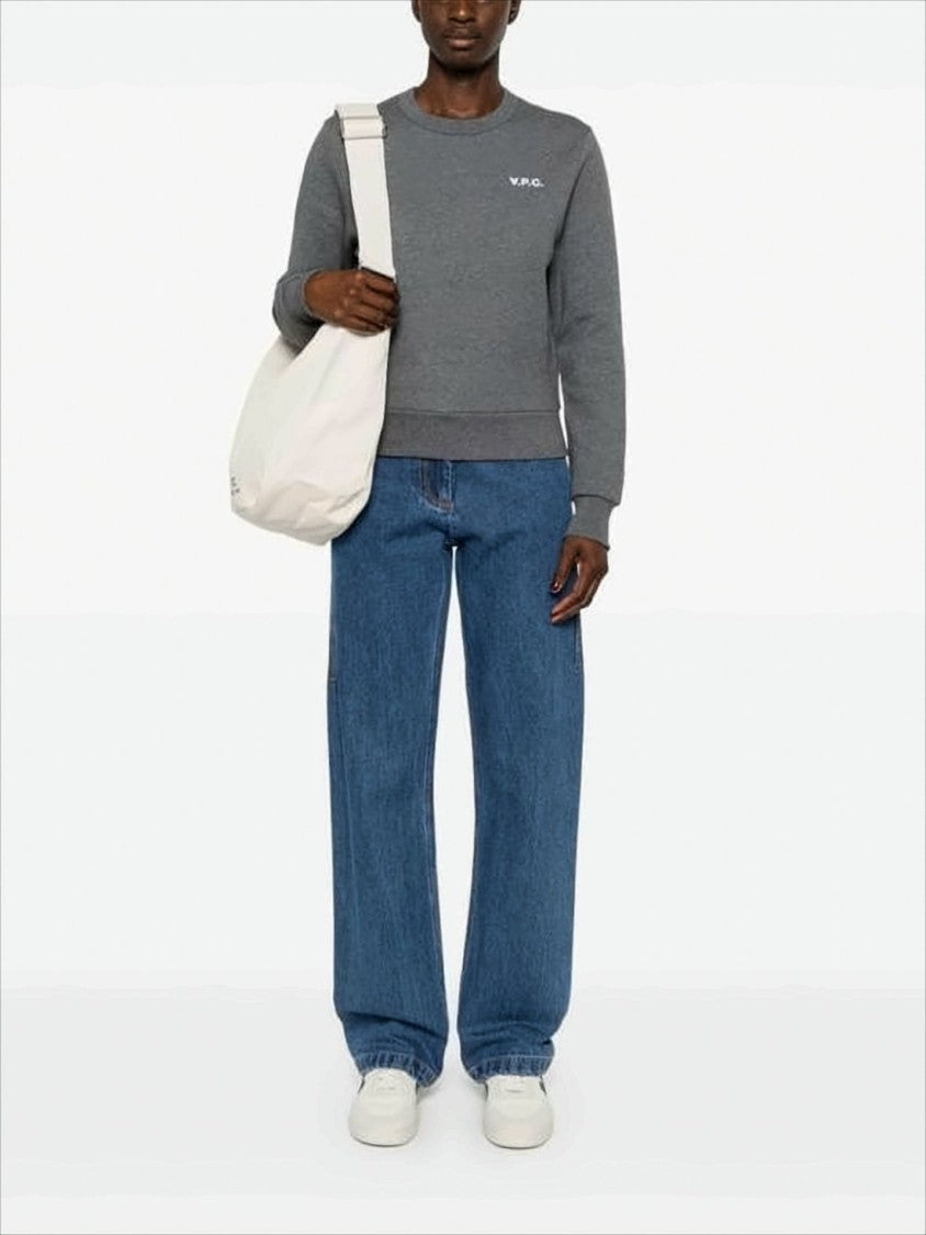 A.P.C. Cropped Long-Sleeve Crew Neck Sweatshirt