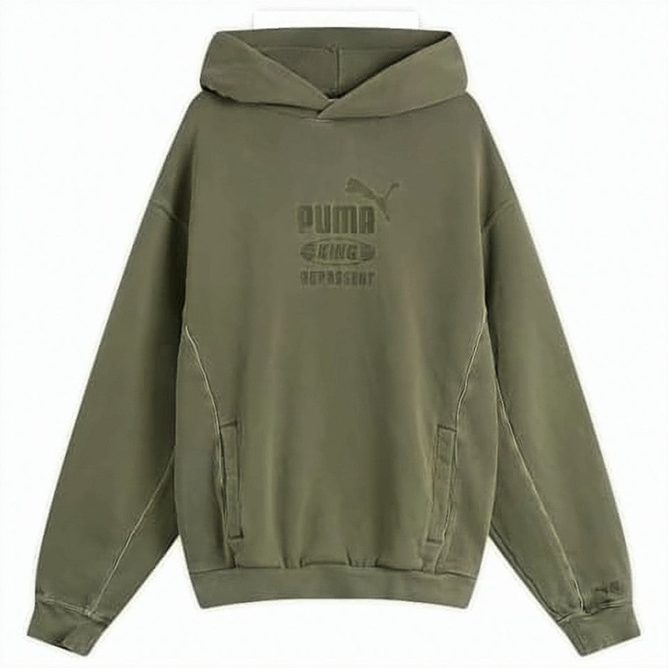 Puma Relaxed-Fit Pullover Hoodie With Embossed Logo